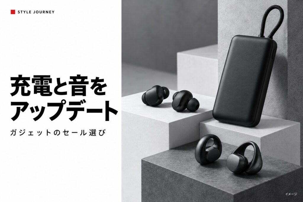 充電とイヤホンの使い分けを表す生成イメージ